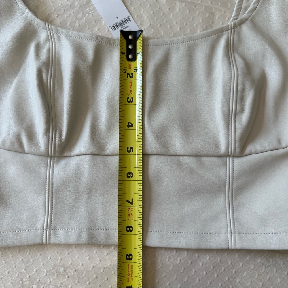 NEW Banana Republic Vegan Leather Bustier Size 8 Cream - Picture 5 of 9